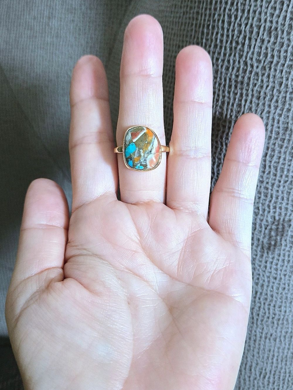 Shivam Misshapened Copper Turquoise Ring💍 - NWT - Picture 2 of 16
